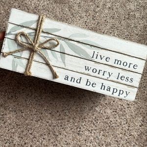 Live More, Worry Less, and Be Happy Table Decor Books